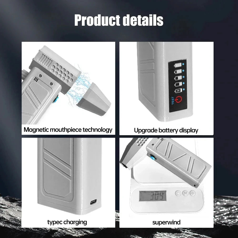 2024 Mini Turbo Jet Fan 140000RPM Brushless Motor Adjustable wind speed Handheld Duct Fan 52M/S Turbo Fan with Power Display