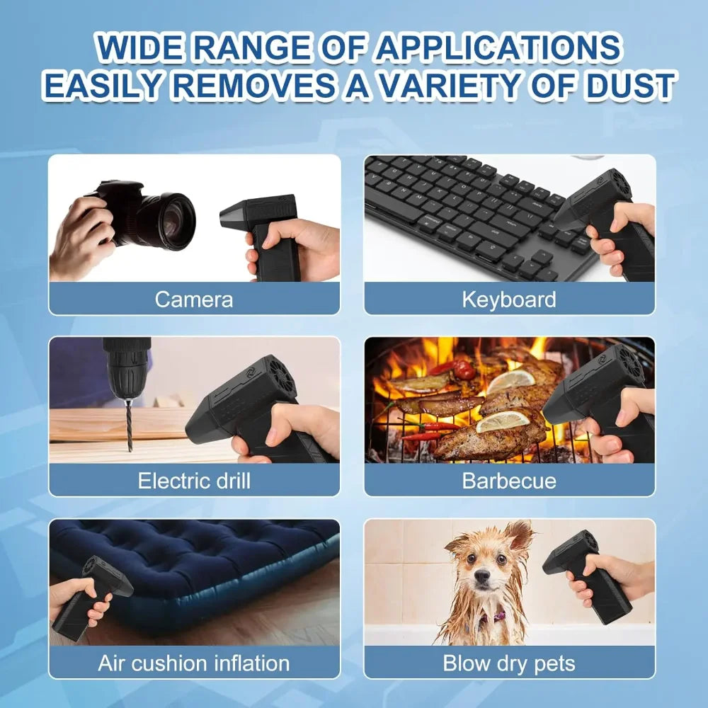 2024 Mini Turbo Jet Fan 140000RPM Brushless Motor Adjustable wind speed Handheld Duct Fan 52M/S Turbo Fan with Power Display
