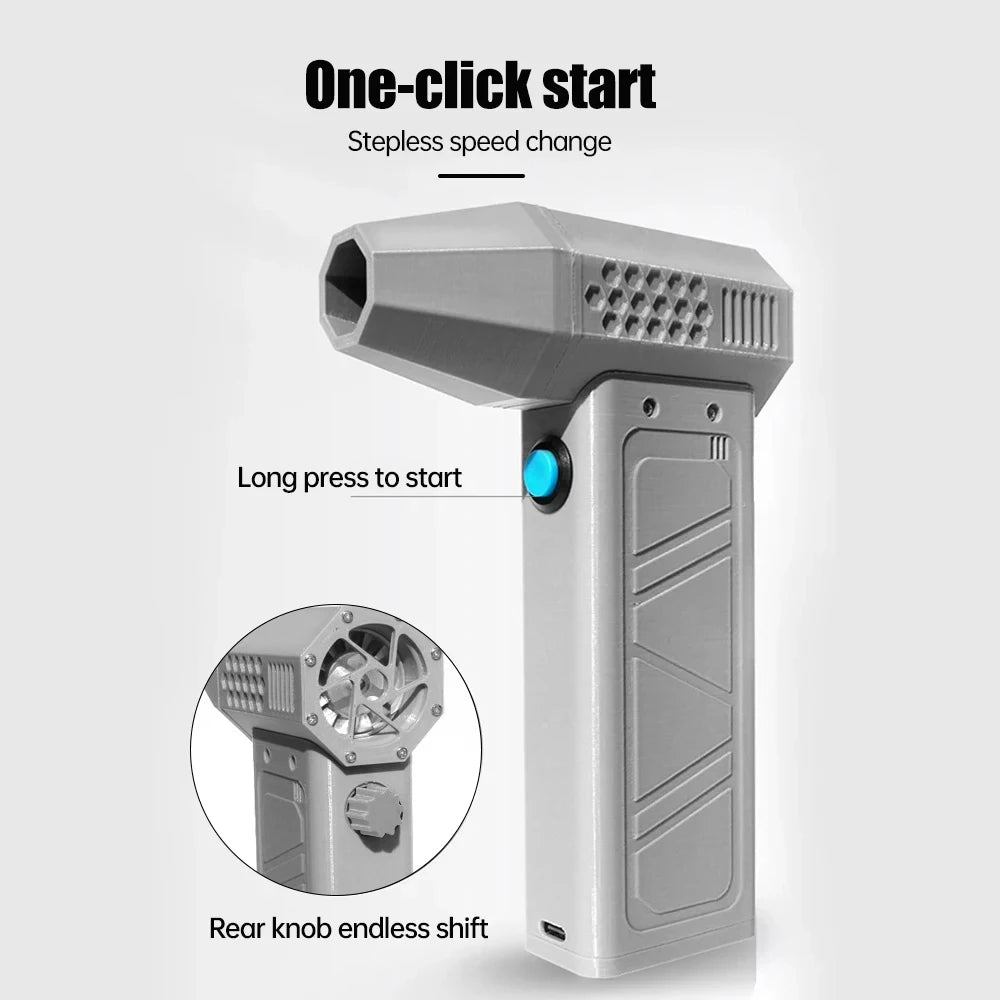 2024 Mini Turbo Jet Fan 140000RPM Brushless Motor Adjustable wind speed Handheld Duct Fan 52M/S Turbo Fan with Power Display