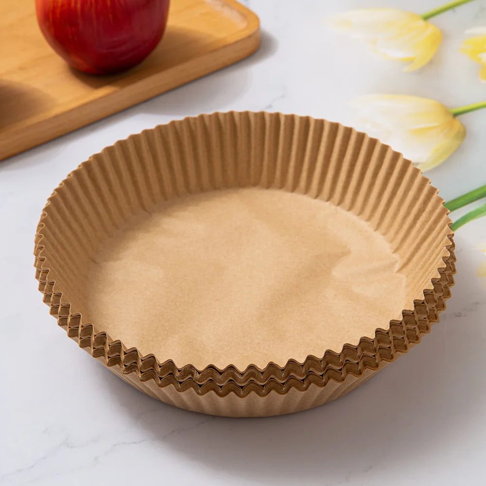 50/100PCS Air Fryer Disposable Paper Square Round Baking Paper Barbecue Plate NonStick Mat Kitchen Oven Oil Absorbing Paper Tool