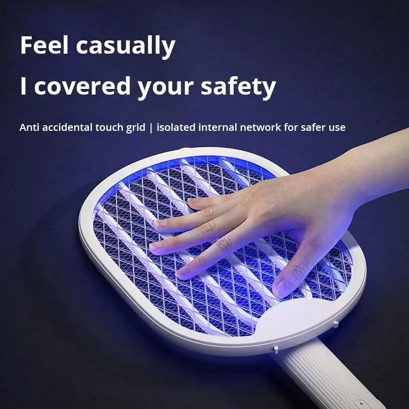 1pc New Mosquito Killer Lamp USB Rechargeable Electric Foldable Mosquito Killer Racket Fly Swatter 3000V Repellent Lamp