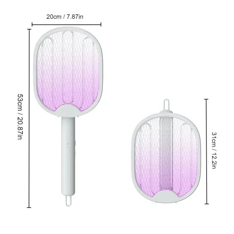 1pc New Mosquito Killer Lamp USB Rechargeable Electric Foldable Mosquito Killer Racket Fly Swatter 3000V Repellent Lamp