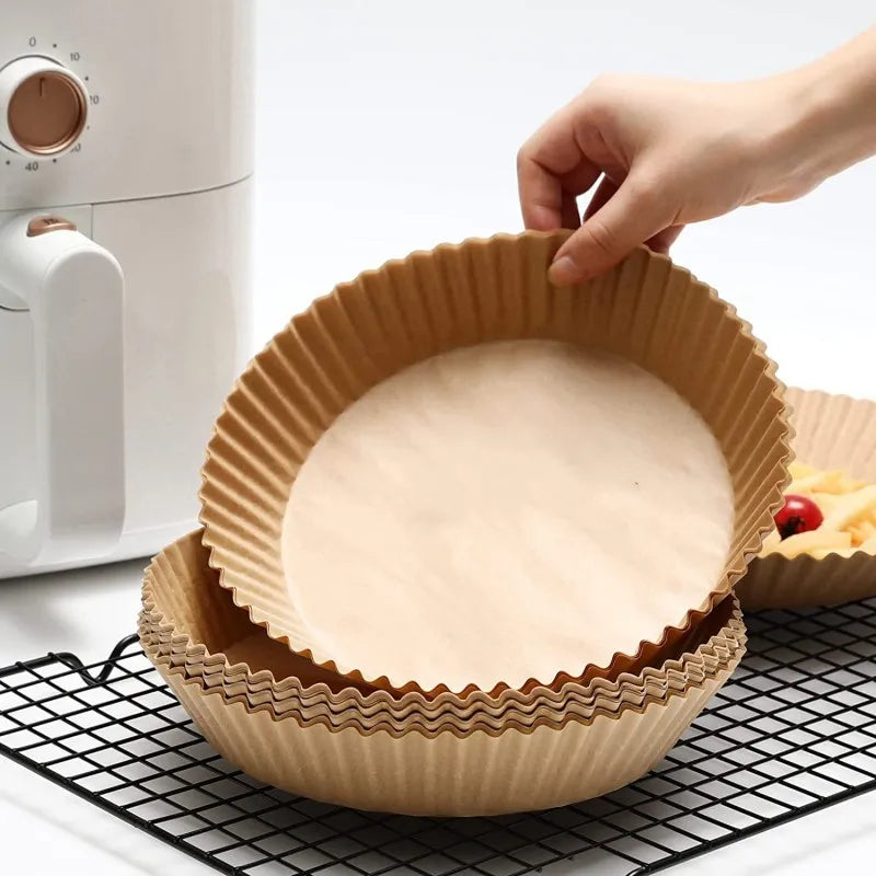50/100PCS Air Fryer Disposable Paper Square Round Baking Paper Barbecue Plate NonStick Mat Kitchen Oven Oil Absorbing Paper Tool