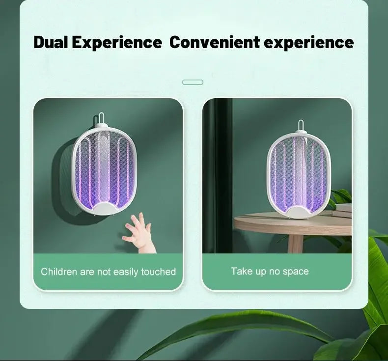 1pc New Mosquito Killer Lamp USB Rechargeable Electric Foldable Mosquito Killer Racket Fly Swatter 3000V Repellent Lamp