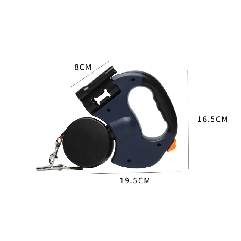 Retractable Dual Doggie Leash with LED Light, 360 Swivel No Tangle for Each Dog Independent Braking with 3M Reflective Leads