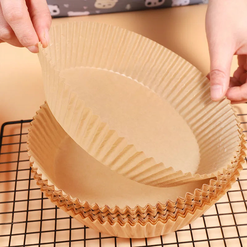50/100PCS Air Fryer Disposable Paper Square Round Baking Paper Barbecue Plate NonStick Mat Kitchen Oven Oil Absorbing Paper Tool
