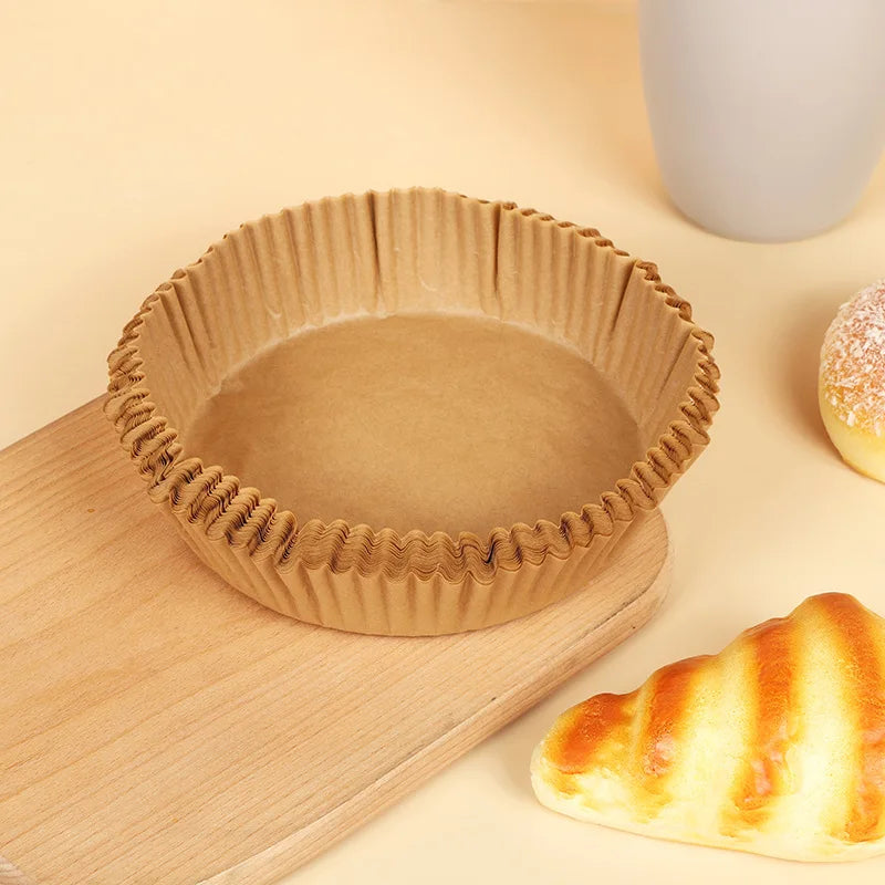 50/100PCS Air Fryer Disposable Paper Square Round Baking Paper Barbecue Plate NonStick Mat Kitchen Oven Oil Absorbing Paper Tool