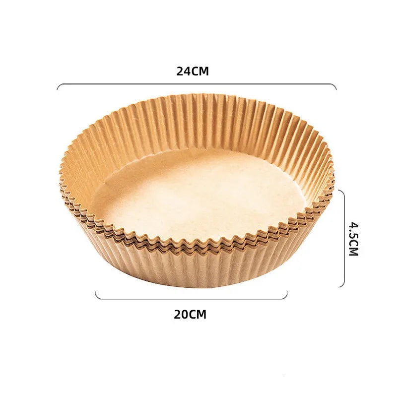 50/100PCS Air Fryer Disposable Paper Square Round Baking Paper Barbecue Plate NonStick Mat Kitchen Oven Oil Absorbing Paper Tool